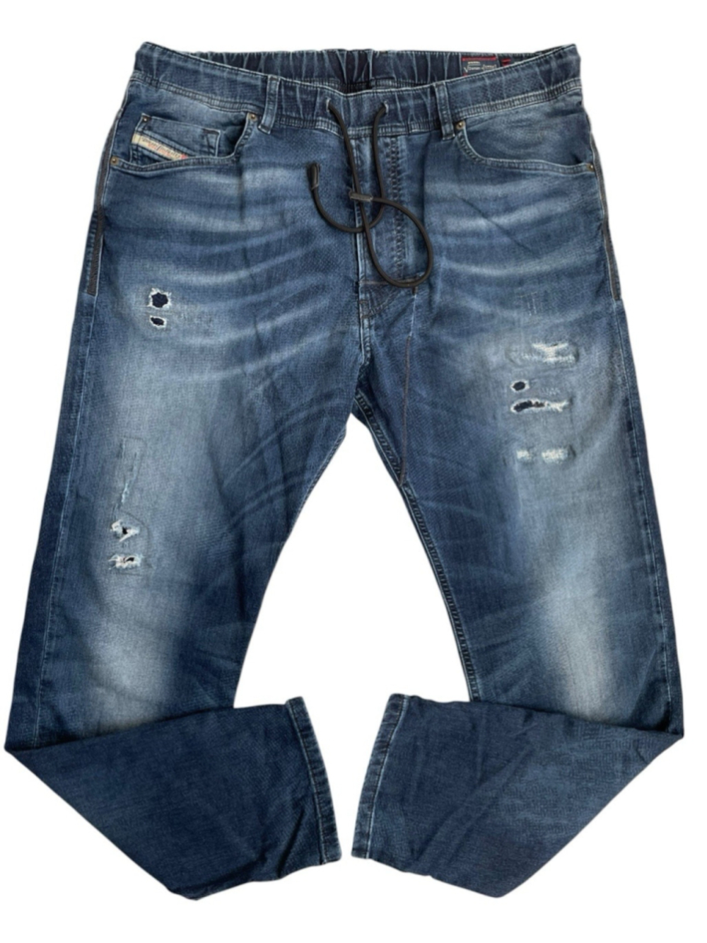 Diesel Narrot Jeans Mens 34X30 Blue Sweatpants Joggers Elastic Distressed